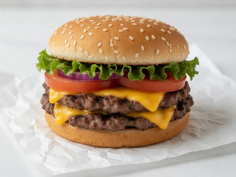 Cookout Big Double Burger with two char-grilled patties, cheese, lettuce and tomato