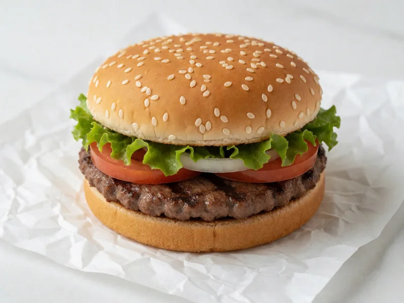 Cookout Regular Burger with a quarter-pound char-grilled patty, lettuce, tomato and onion