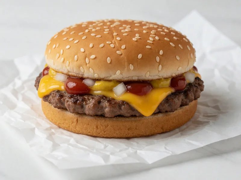 Cookout Small Burger with one beef patty, cheese, mustard, ketchup and onions
