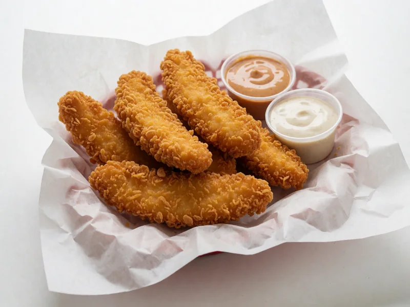 Cookout Chicken Strip Club: a larger portion of crispy chicken strips with two dipping sauces