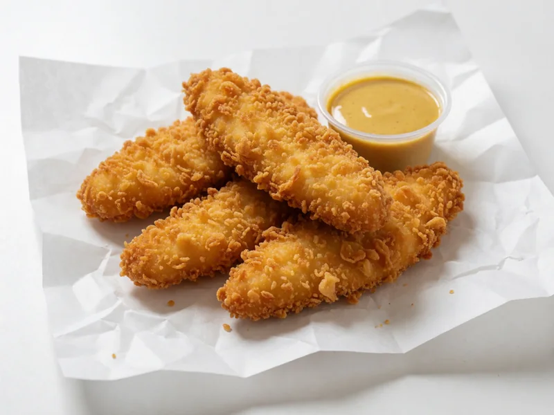 Cookout Chicken Strip Snack: crispy chicken strips with a cup of honey mustard