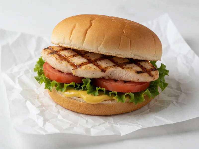 Cookout Original Style Chicken Breast sandwich, char-grilled, with lettuce, tomato and honey mustard