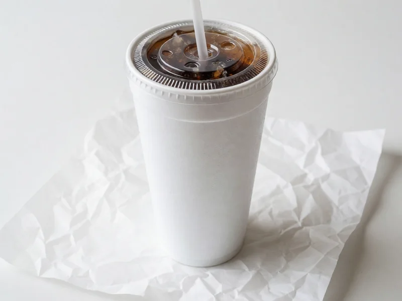 Large Cookout Coca-Cola in a white foam cup with a lid and straw