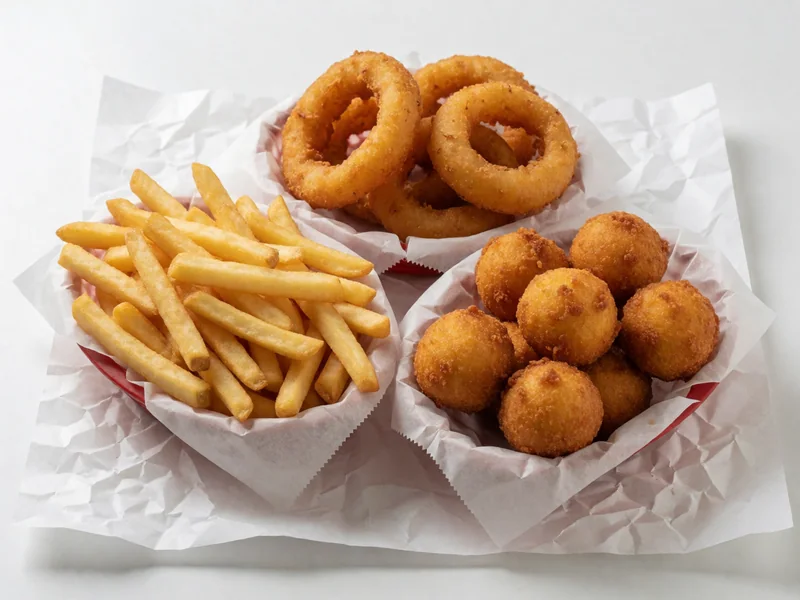 Cookout sides: fries, onion rings and hushpuppies