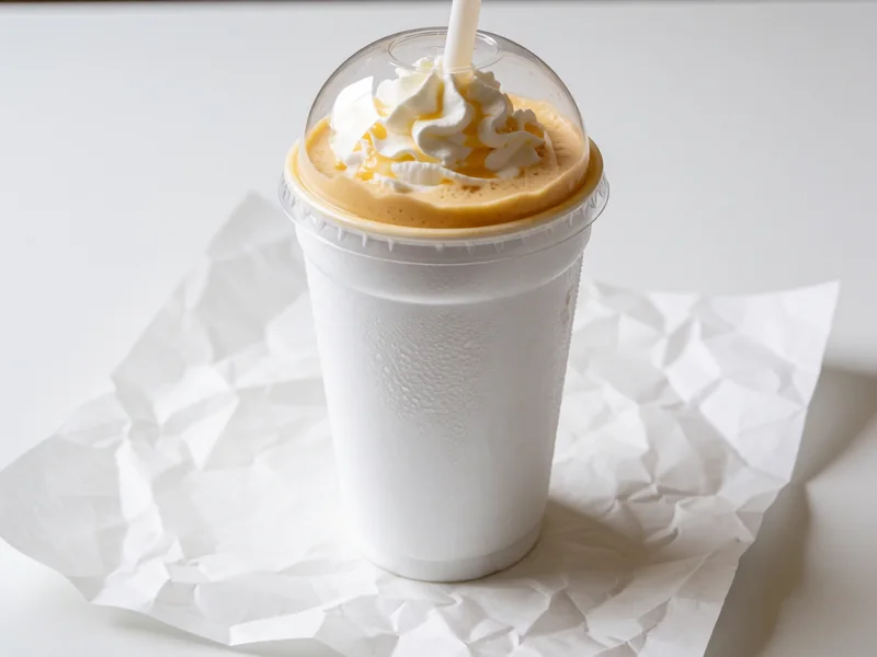 Cookout Caramel milkshake topped with whipped cream under a clear dome lid, with a wide straw