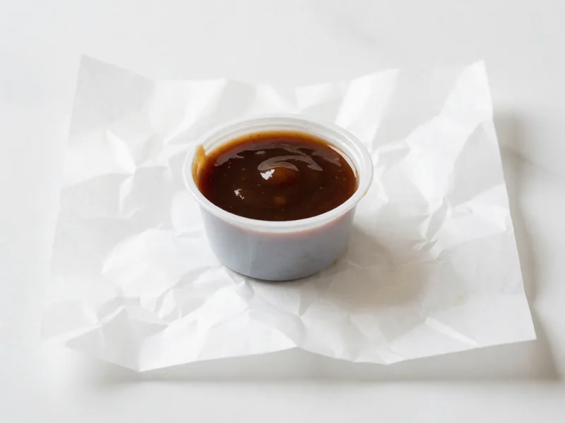 Cookout A1 steak sauce in a dipping cup