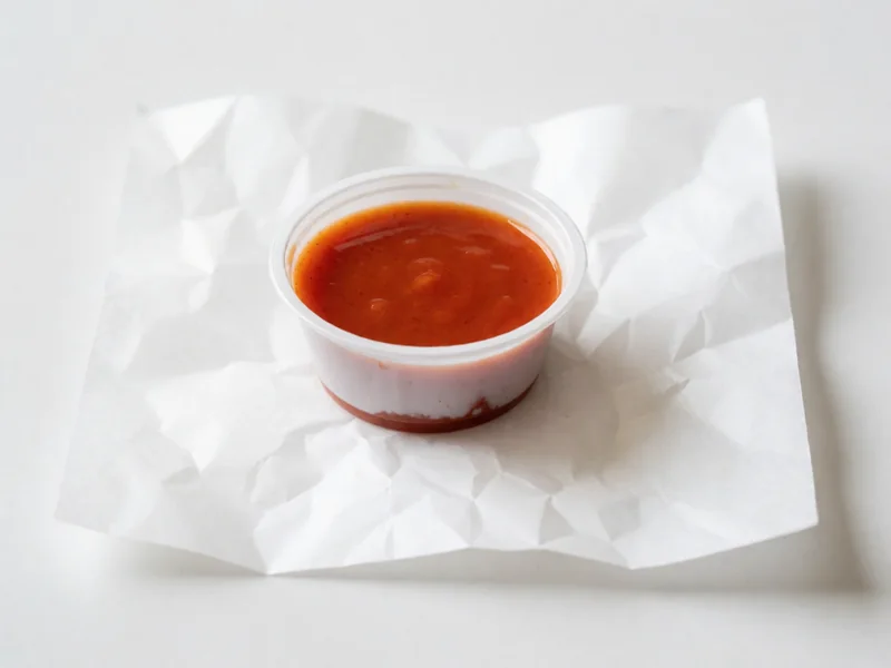 Cookout hot sauce in a dipping cup